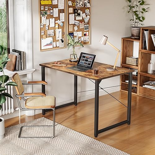 Miniatura 55 de CubiCubi Escritorio para computadora de 32 pulgadas, mesa de estudio para oficina en casa, escritorio de PC de estilo moderno y simple, marco de