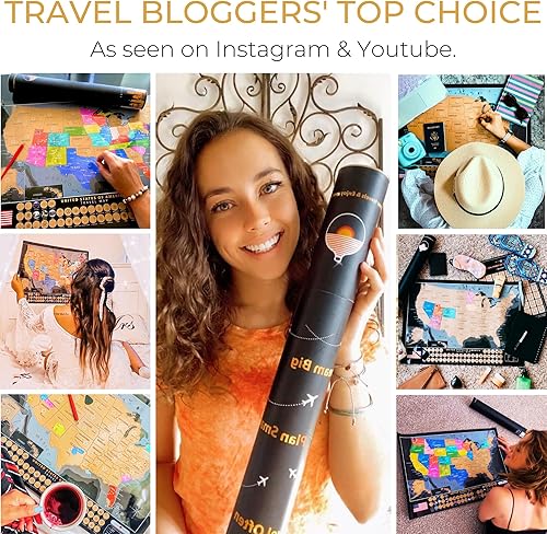 Miniatura 7 de Póster de mapa para raspar de Estados Unidos y todos los 63 parques nacionales de Estados Unidos  Fácil de raspar 50 lugares de interés y banderas