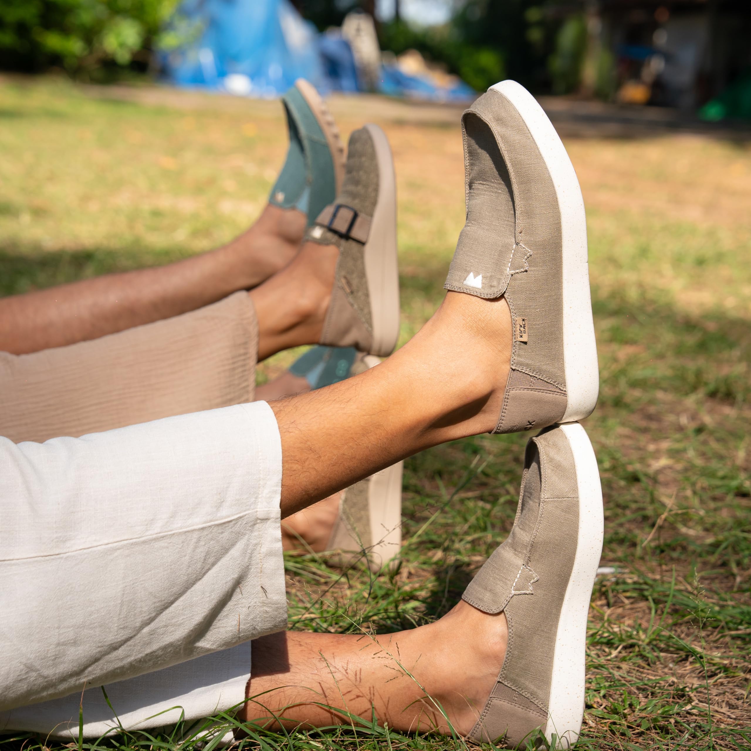 Kickback Barbeach Herren Slip‑On Loafer aus Canvas und Leinen – Lässige Sommerschuhe mit Rutschfester Sohle für Reisen, Strand und den Alltag