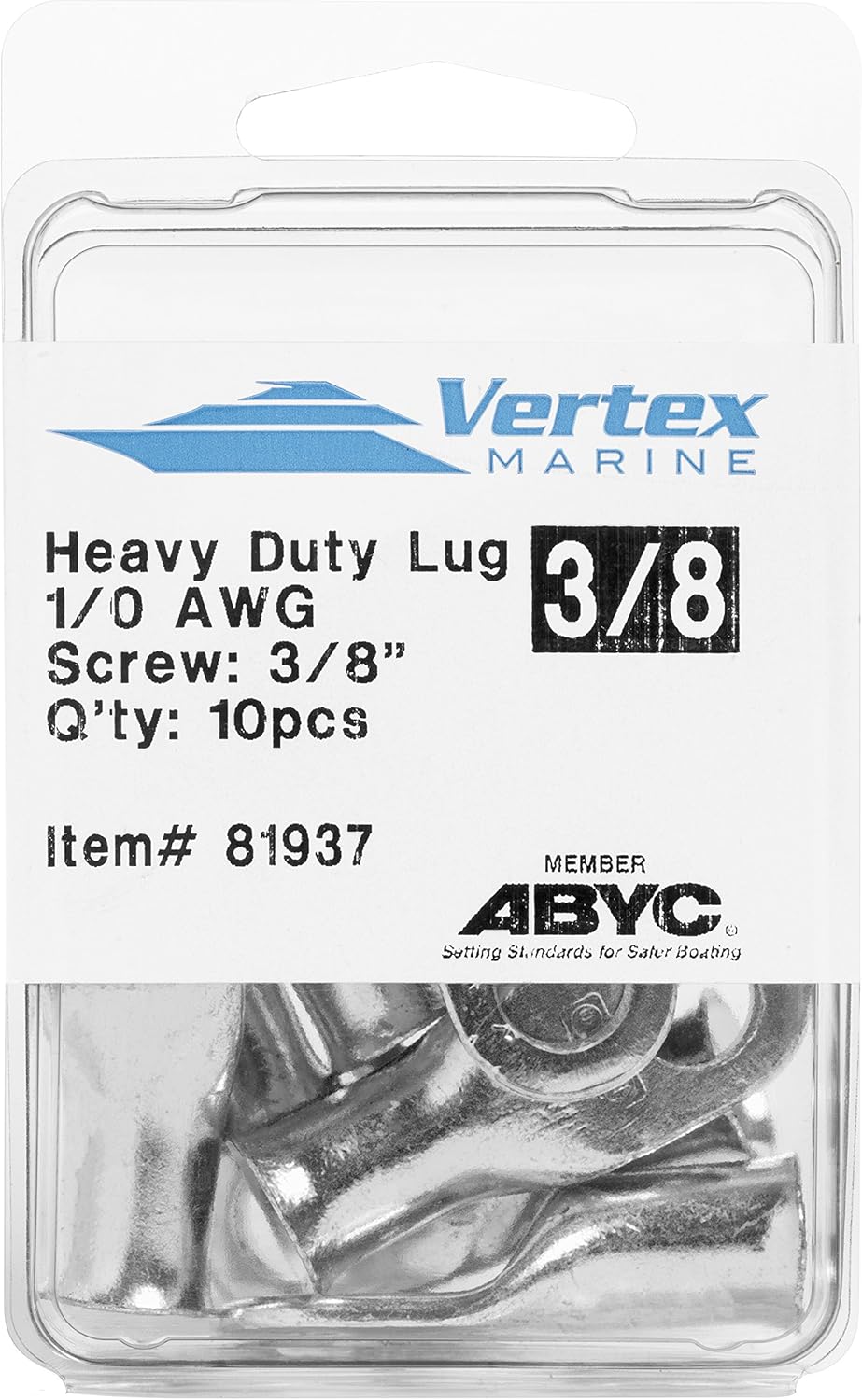 EWCS 8 AWG (Gauge) 6 AWG, 4 AWG, 2 AWG, 1/0 AWG, 2/0AWG Marine Grade UL Approved Heavy Duty Tinned Copper Compression Lugs - 10 Per Pack : Sports & Outdoors