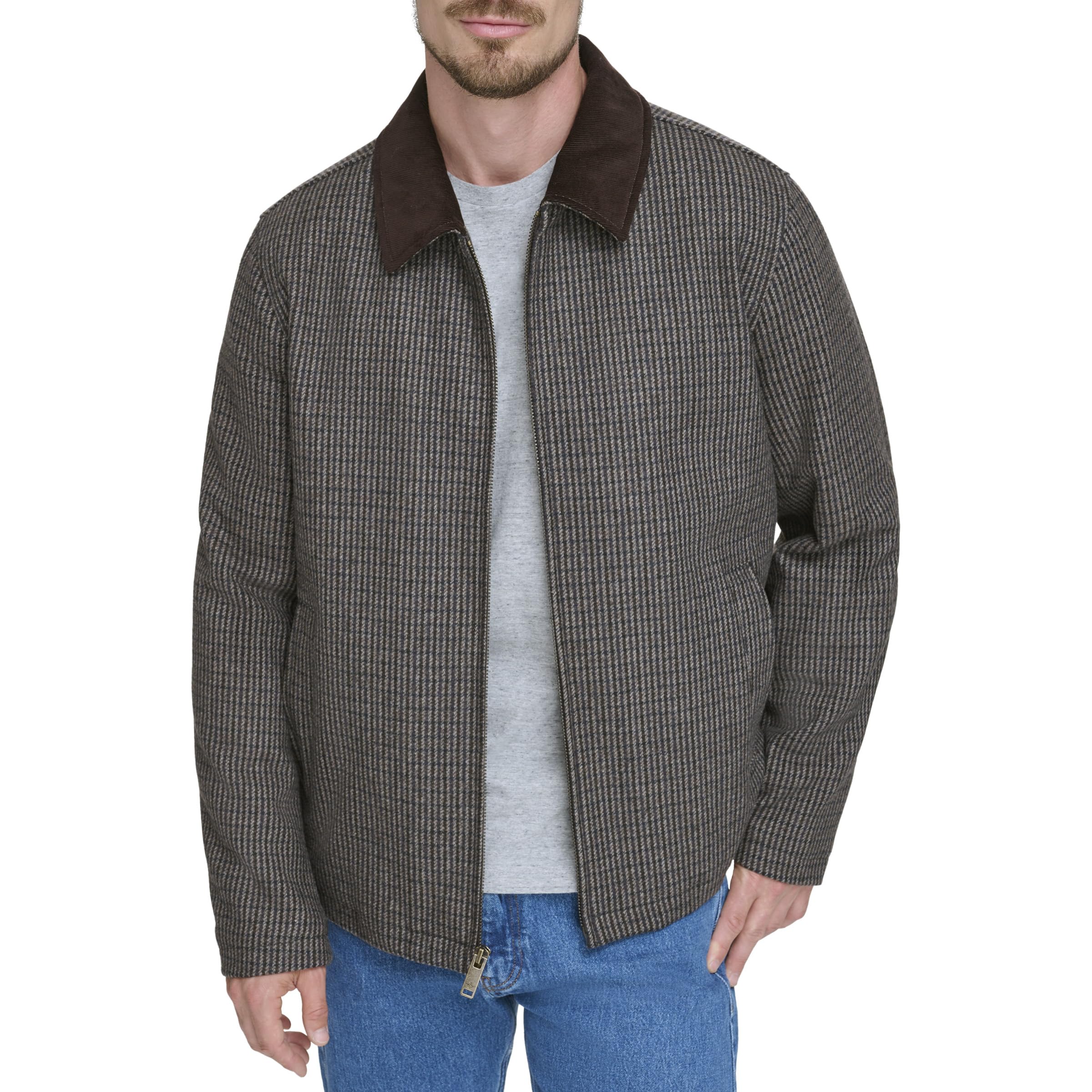 dockers Płaszcz z mieszanki wełny Mężczyźni Logan Wool Blend Open Bottom Bib Jacket