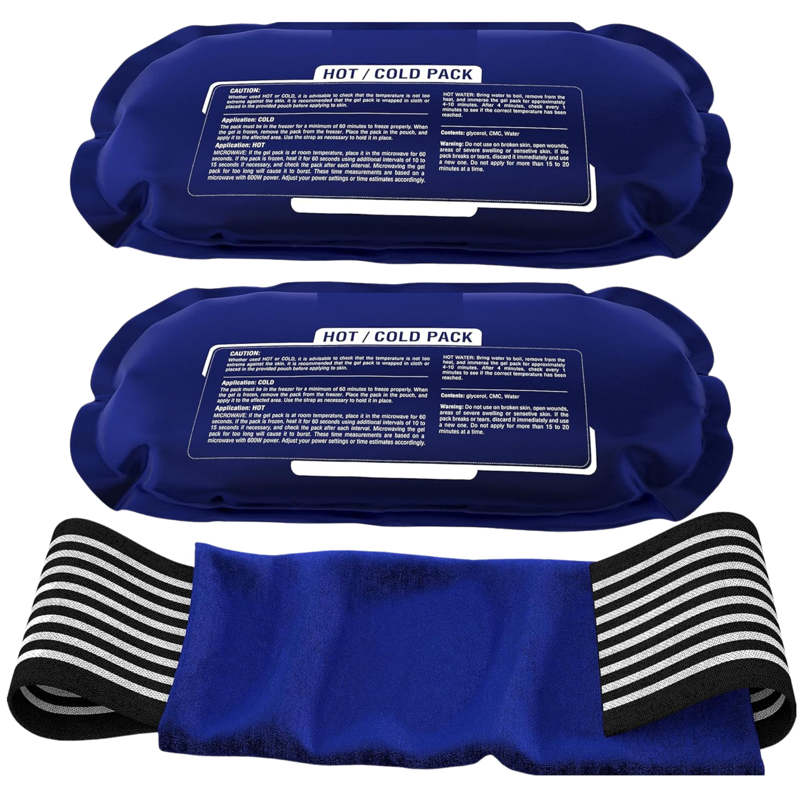 Valuxe Ice Pack, Knee Ice Wrap-2pcs, Reusable Ice Bag for Pain Relief, Hot and Cold Therapy Gel Wrap Support Injury Recovery for knees, Back, Shoulders, Arms, Legs, Ankle, Foot, Neck