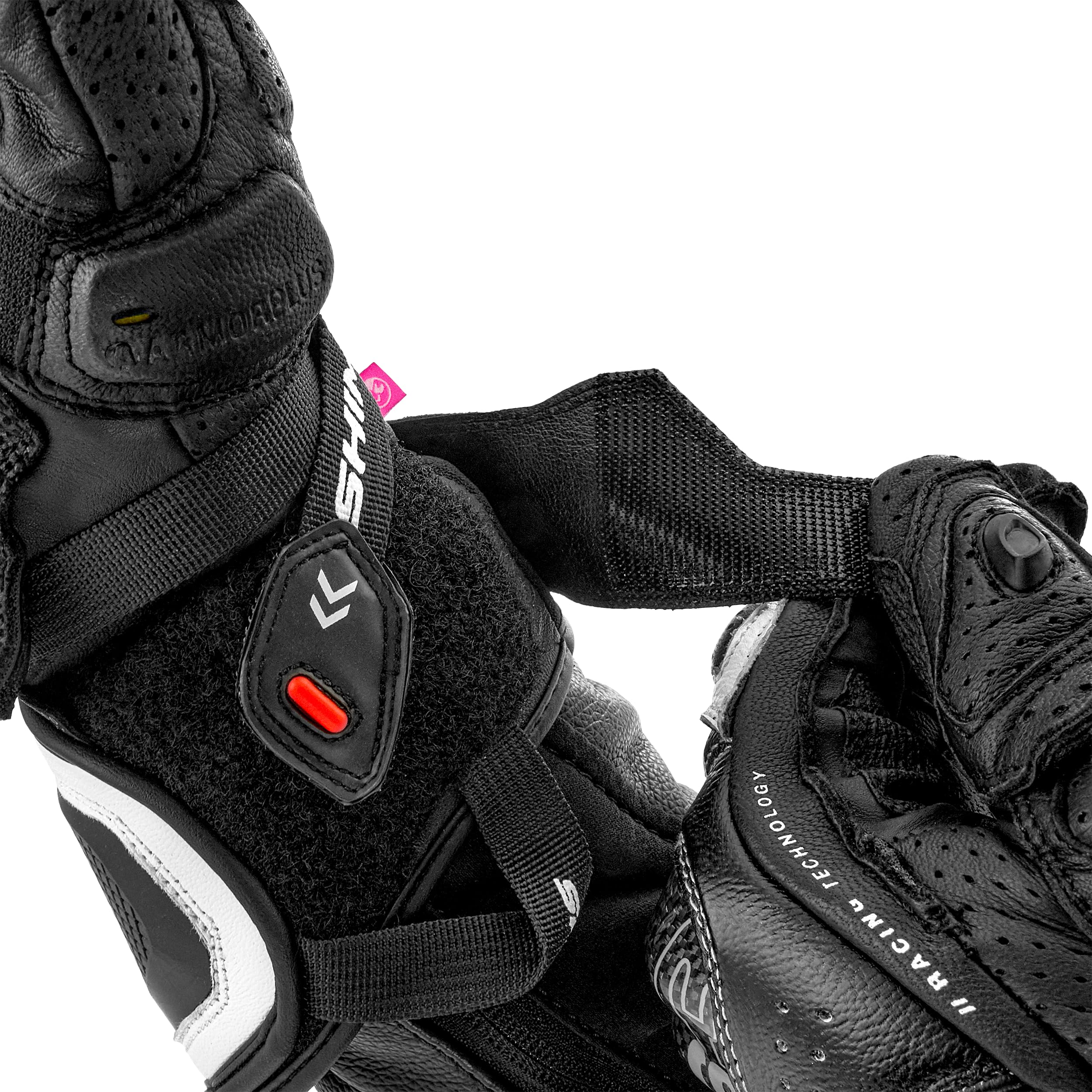 SHIMA RS-3 Motorrad Handschuhe Damen Leder Lange Sommer Motorradhandschuhe Schutz Touchscreen Touren Lederhandschuhe Motorcycle Belüftet Verstärkt Scheibenwischer (Damen, Rosa, XS)