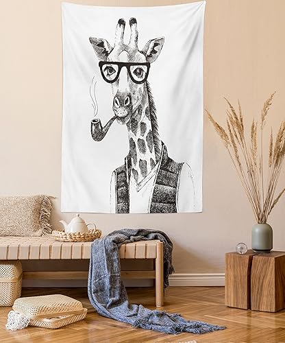 Miniatura 35 de Lunarable Tapiz de La Habana, caballeros que tocan saxofón con sombreros de Panamá y auto rojo nostálgico, colgante de pared para dormitorio, sala