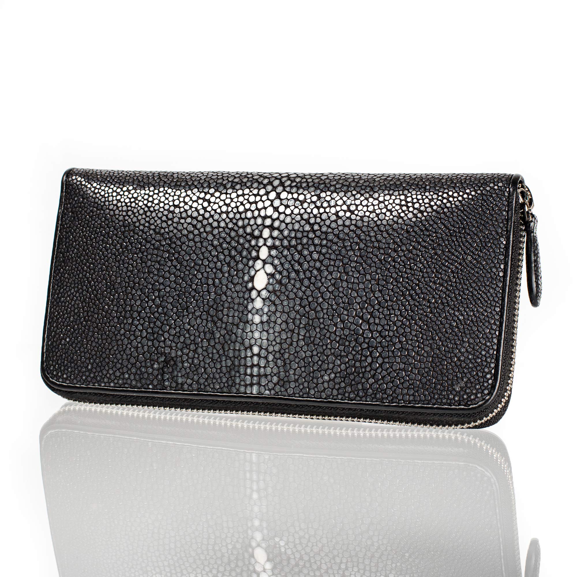 ガルーシャ【内側レッド】銀スリ スティングレイ メンズ 二つ折り長財布 ガルーシャ内側レッド銀スリ スティングレイ メンズ 二つ折り長