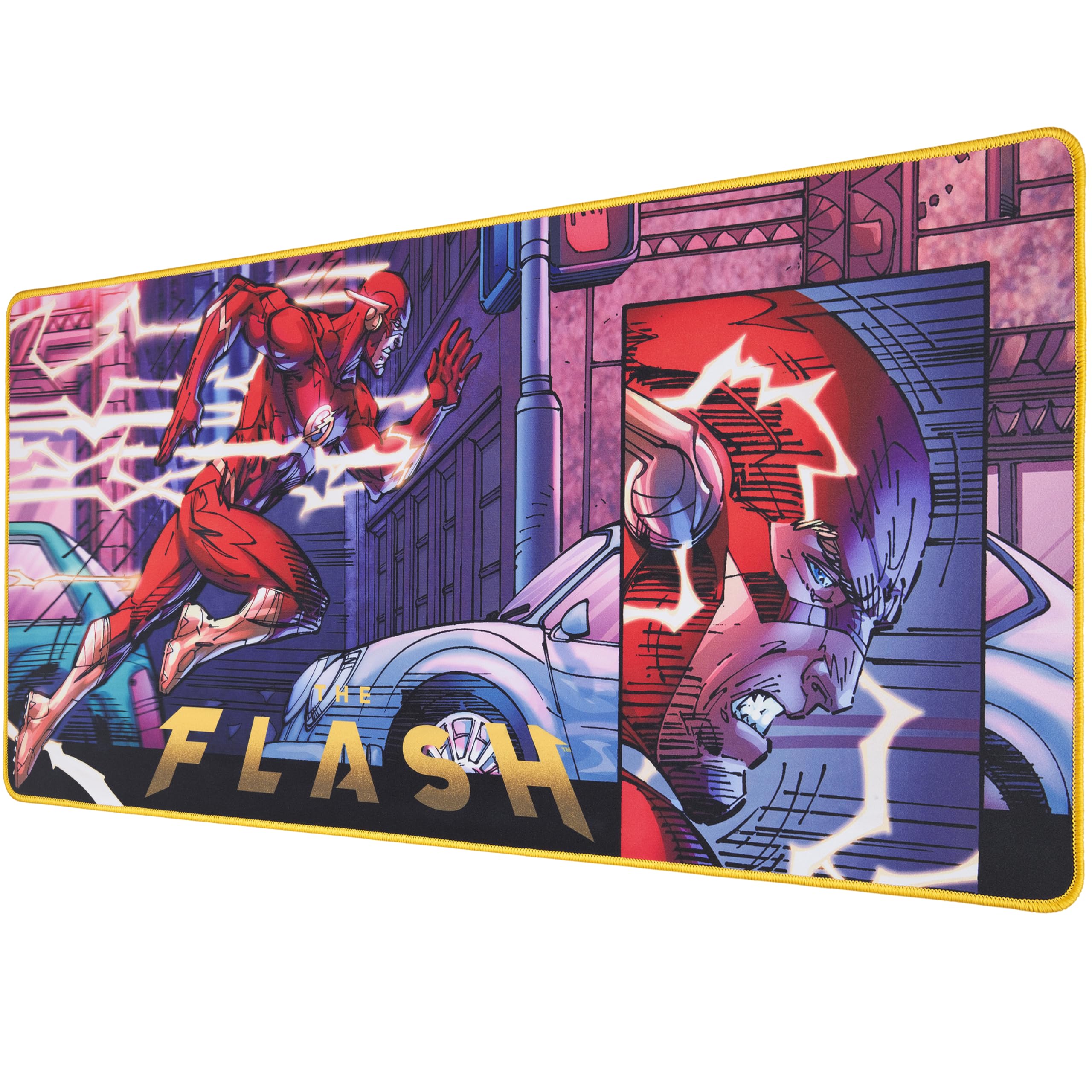 Subsonic - Tapis de Souris XXL - Tapis de Bureau Flash 90x40 cm - sous-​Main Surface Lisse Optimisée pour Capteurs Souris, Base Antidérapante, Bords Cousus