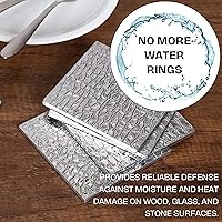 Vista 8 de Juego de posavasos de mesa grabados de alta calidad, juego de posavasos de 12 a 4 pulgadas para mesa, protección de mesa auxiliar, acento