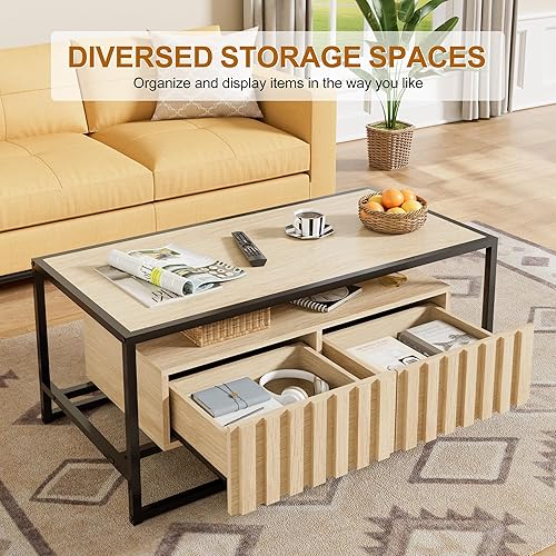 Miniatura 4 de UEV Juego de 3 mesas auxiliares, juego de mesa de sala de estar, mesa auxiliar de mediados de siglo, juego de 2 mesas auxiliares con 2 cajones para