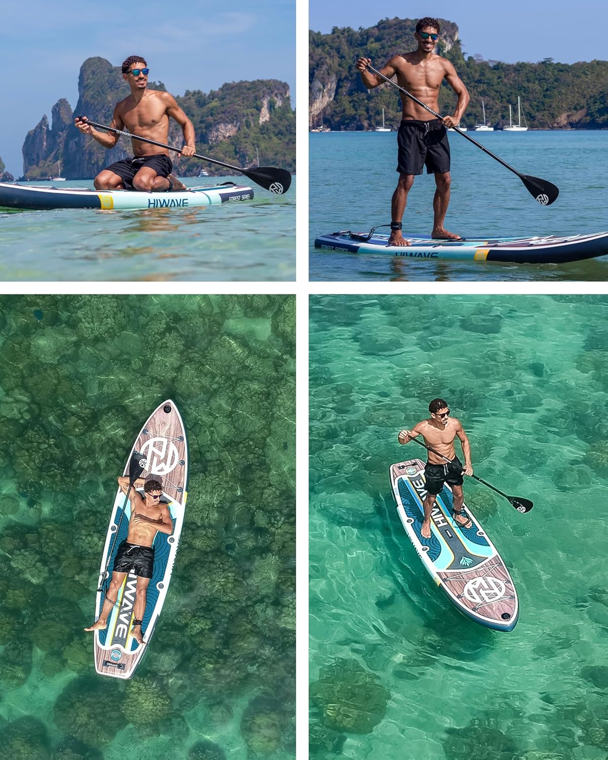 Inflatable Paddle Board 11 '* 34 "* 6" Extra Wide Sup Board, 420lb Capacity Paddle Board for Adults, Suitable for Sea and Lakes, 2+1Family Board - Image 8