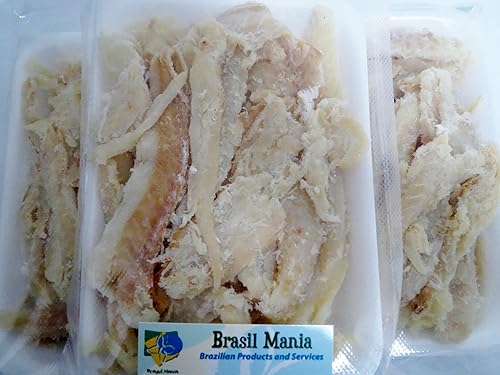 Bacalhau Bacalao Bacalao - Piezas de bacalao saladas en seco, sin hueso, sin piel, paquete de 3