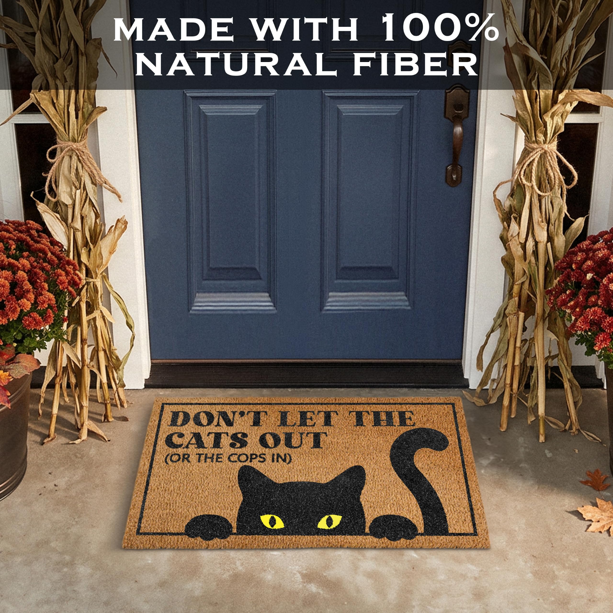 Funny Cat Doormat - 'Don't Let Cats Out' Welcome Mat -2 Funny Cat Doormat - 'Don't Let Cats Out' Welcome Mat -2