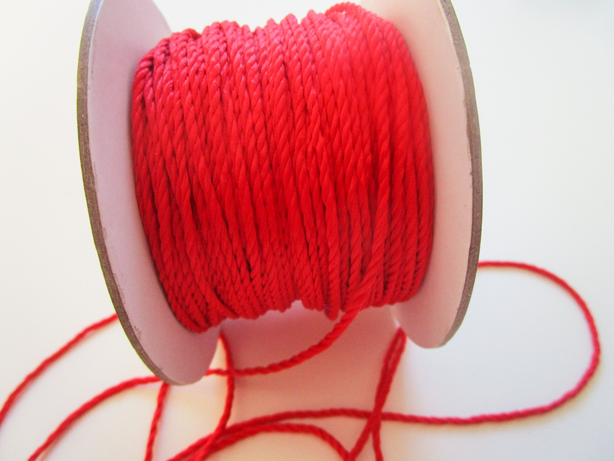 CaPiSo 50m Cotton Cords 2mm Width : Red