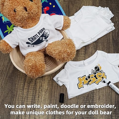 Miniatura 7 de 10 piezas de camiseta de oso de peluche, ropa básica de sublimación en blanco, camiseta clásica de oso de peluche, fácil de llevar, ajuste para
