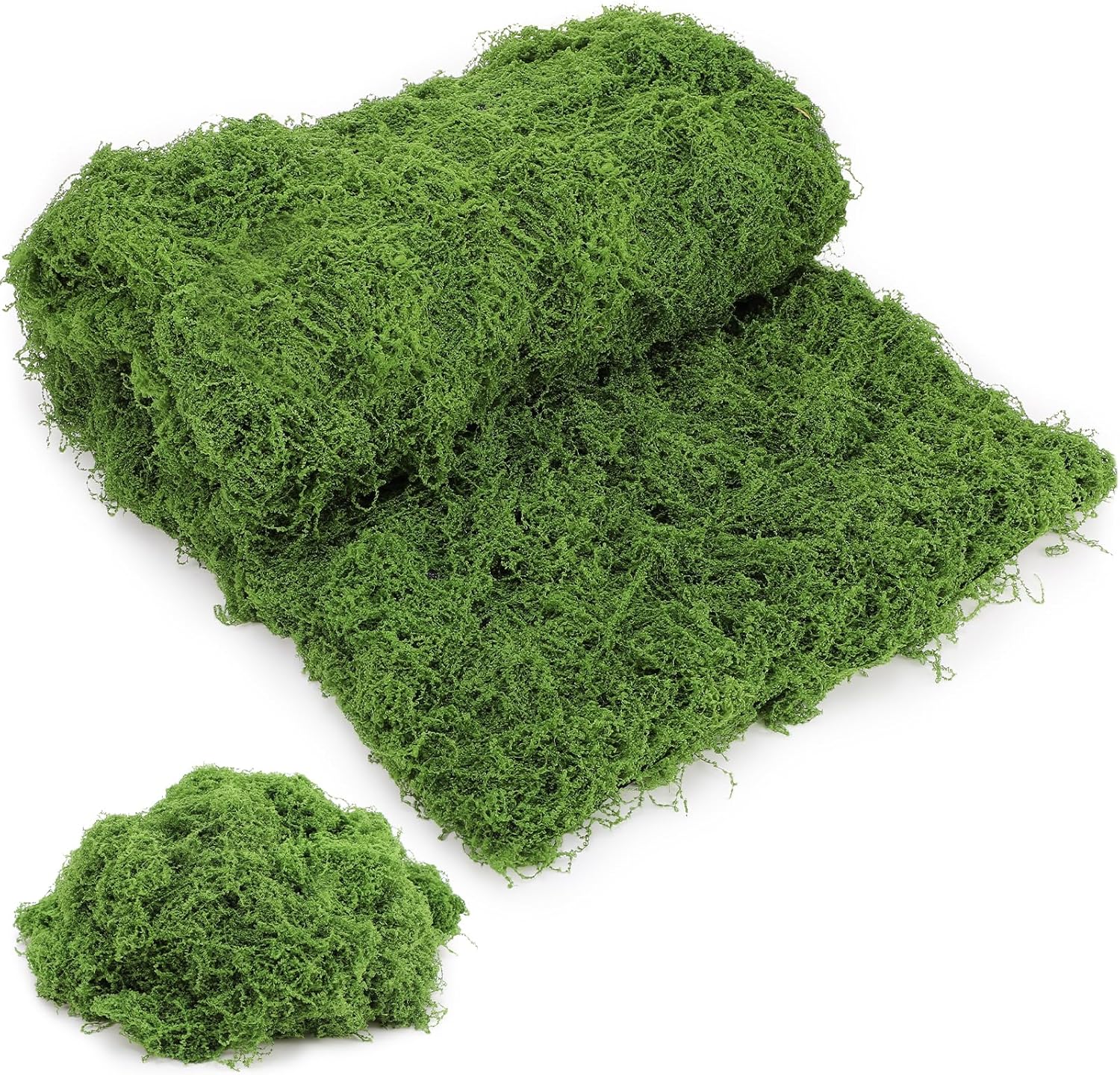 Fake Moss for Crafts 39" x 39" Faux Moss Mat with Base Fabric for Plants and100g Decorative Artificial Moss Green Faux Grass for Planters Crafts DIY Fairy Garden(Dark Green)