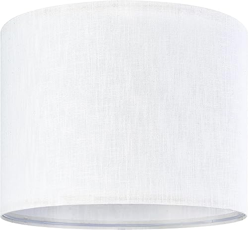 Miniatura 6 de Juego de 2 pantallas de lámpara de tambor de lino blanco puro de 13 pulgadas superior x 13 pulgadas inferior x 10 pulgadas de alto (araña),