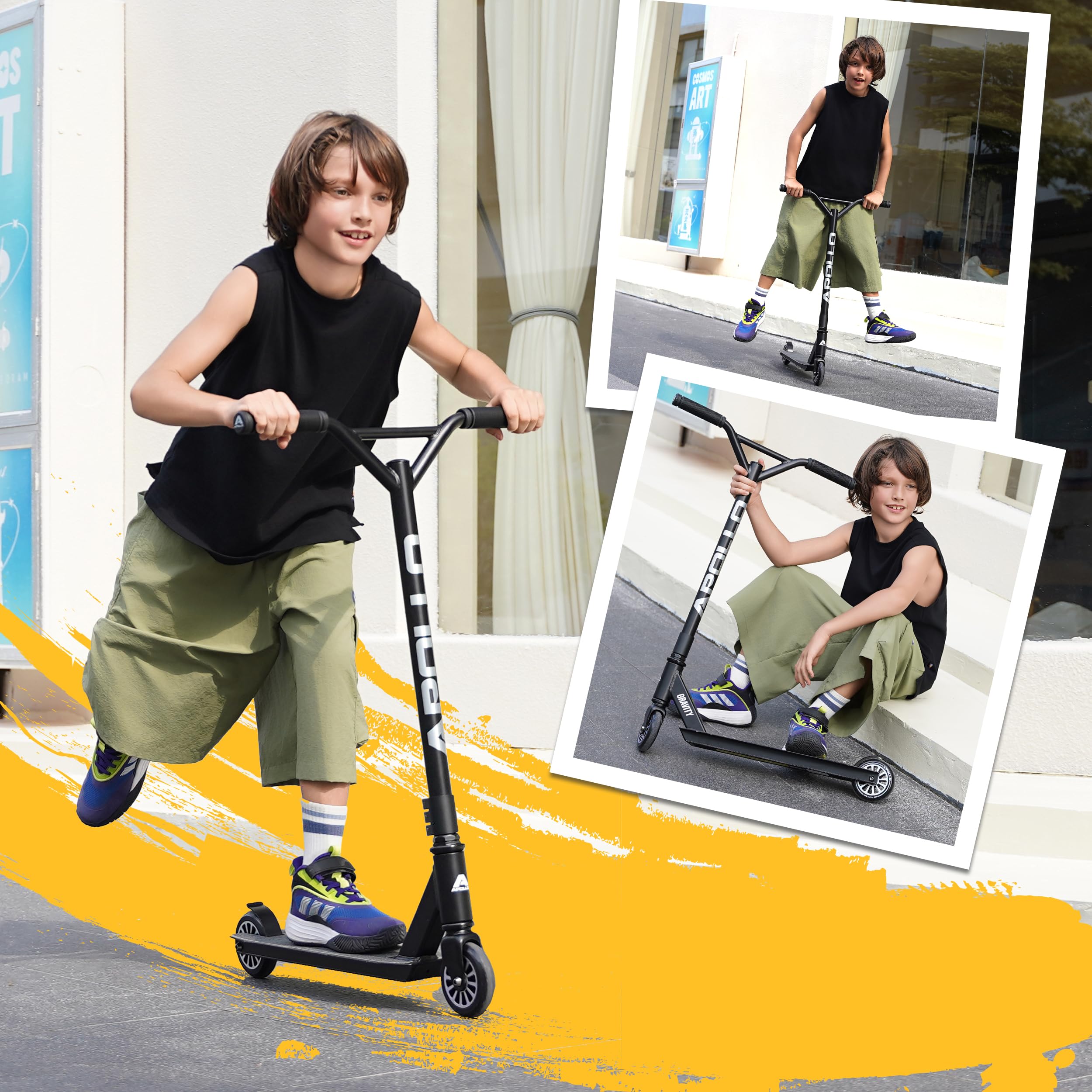Apollo Trottinette Gravity - Trottinette amusante pour enfants et adolescents - Pour garçons et filles à partir de 6 ans - Convient également pour les débutants