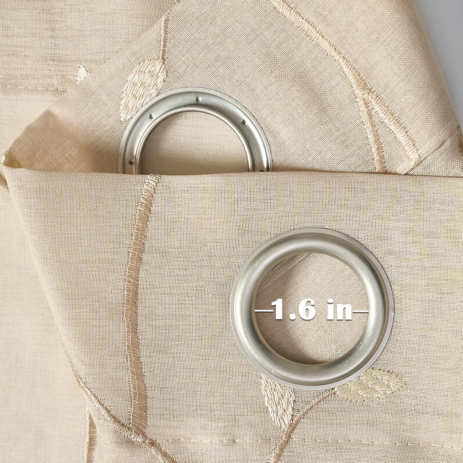 jinchan Sheer Curtains for Bedroom 96 Inch Length Leaf Embroidered Semi Sheers for Living Room Botanical Embroidery Voile Transparent Grommet Window Treatments 2 Panels