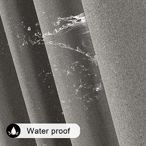 Miniatura 6 de KEQIAOSUOCAI Cortinas opacas de lino de 72 pulgadas de largo, 100% bloqueo solar, ahorro de energía, aislamiento térmico, cortinas modernas para