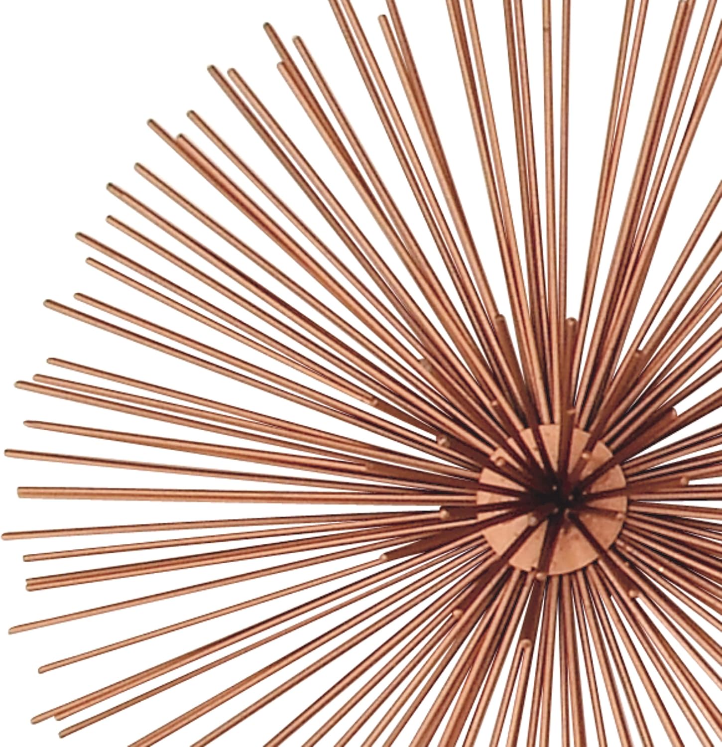 Copper 3D Starburst Metal Wall Sculpture Set of 3