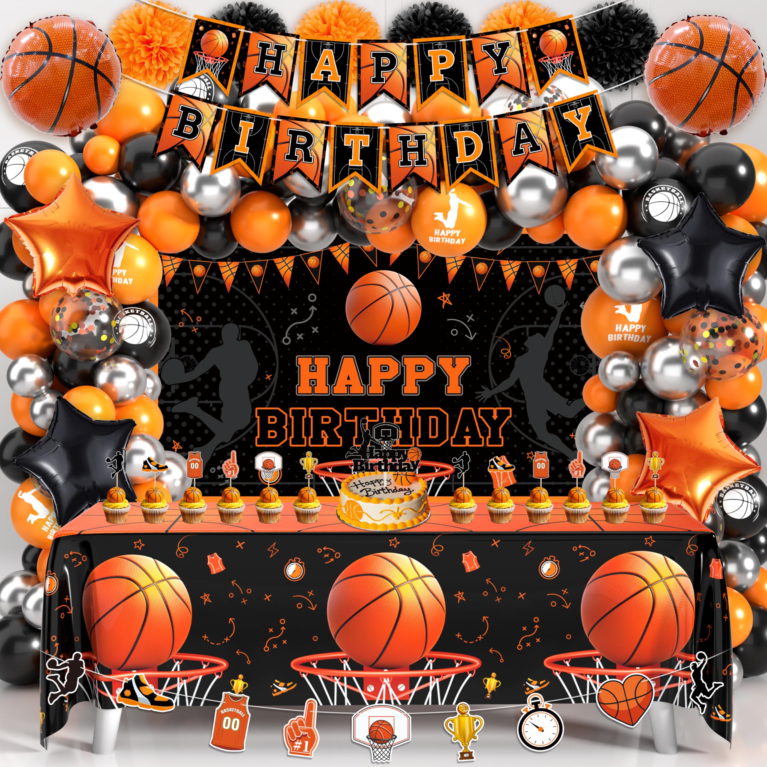 2025 basketbol parti dekorasyon mutlu doğum günü kağıdı afiş kek Toppers balon s 2025 basketbol parti dekorasyon mutlu doğum günü kağıdı afiş kek Toppers balon s