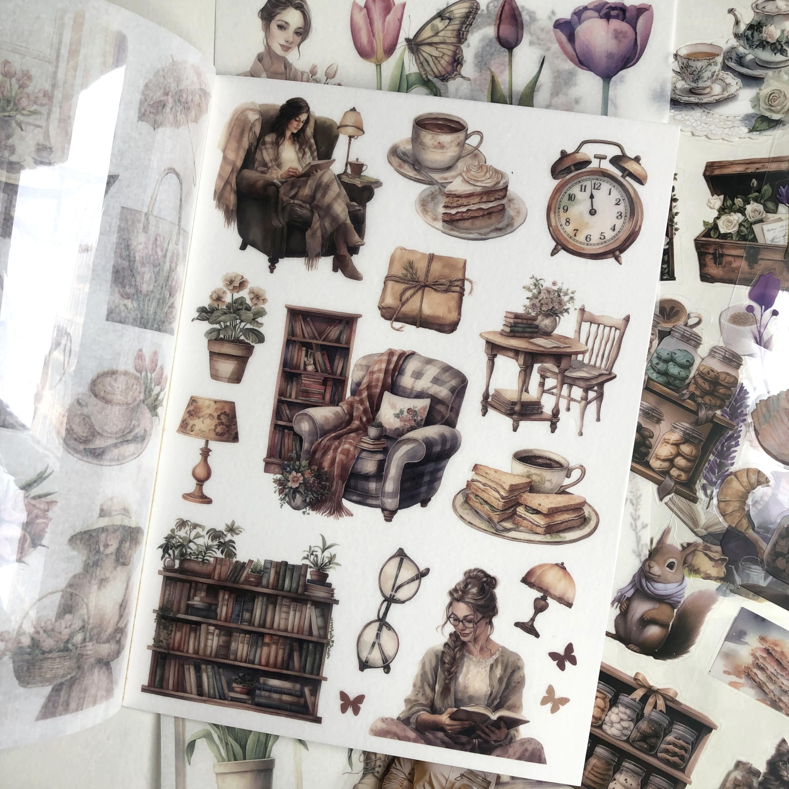 Scrapbooking Stickers Set, Scrapbooks Aufkleber Zubehör für Decoupage