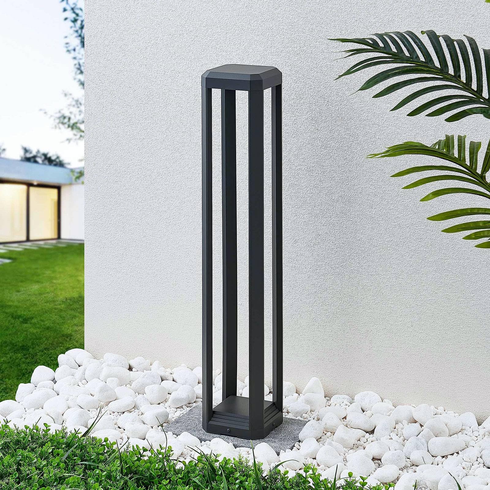 Lucande LED Lámpara para exterior Fery (Moderno) en Gris hecho de Aluminio (1 llama, iluminación senderos, baliza farola