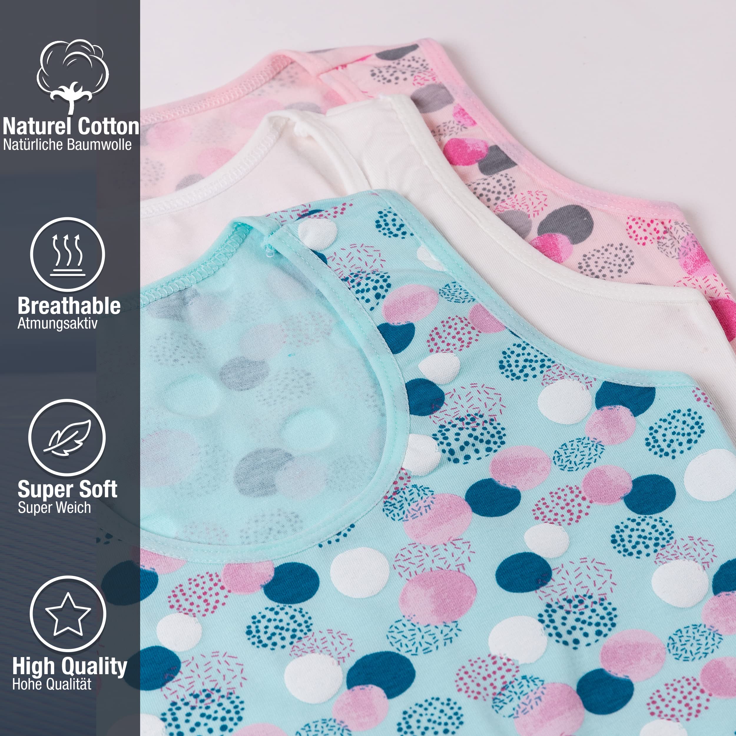 LOREZA ® 5 Camisetas de Tirantes Interiores para Niña Ropa Interior 2-15 años
