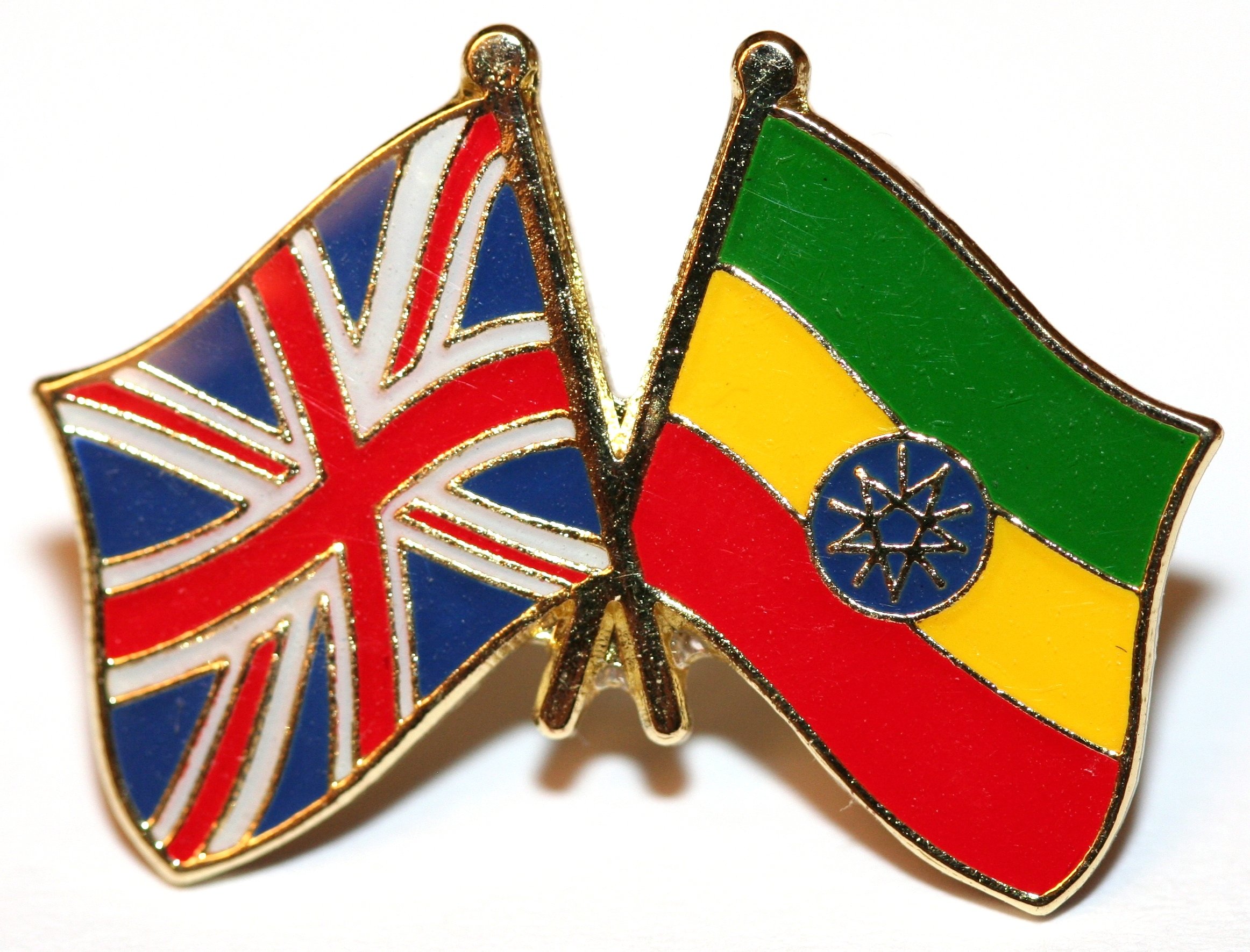 UK & Ethiopia Friendship Flag Pin Badge
