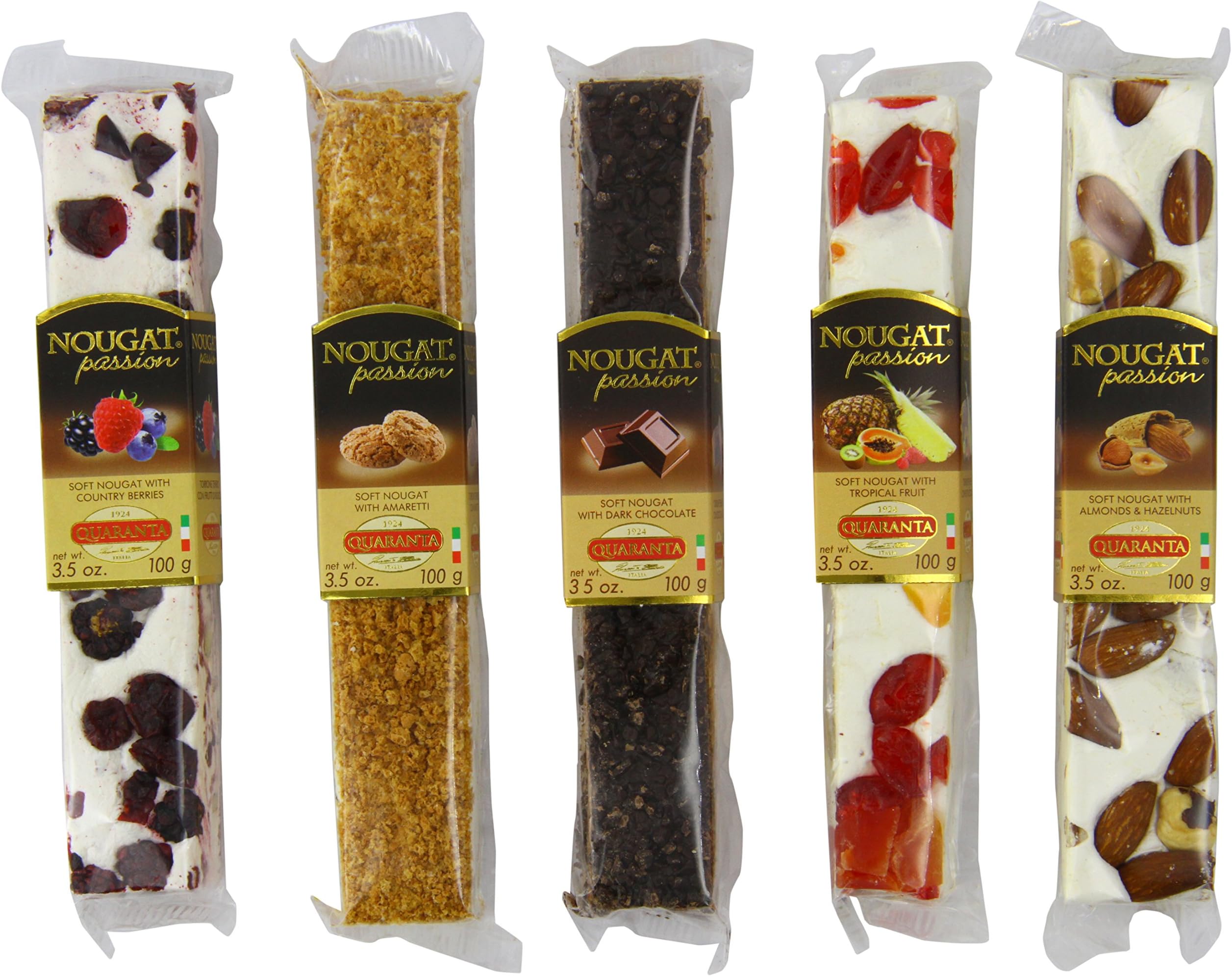 Quaranta Soft Nougat Crème Bars Classic Selection 100 g (Pack of 5)