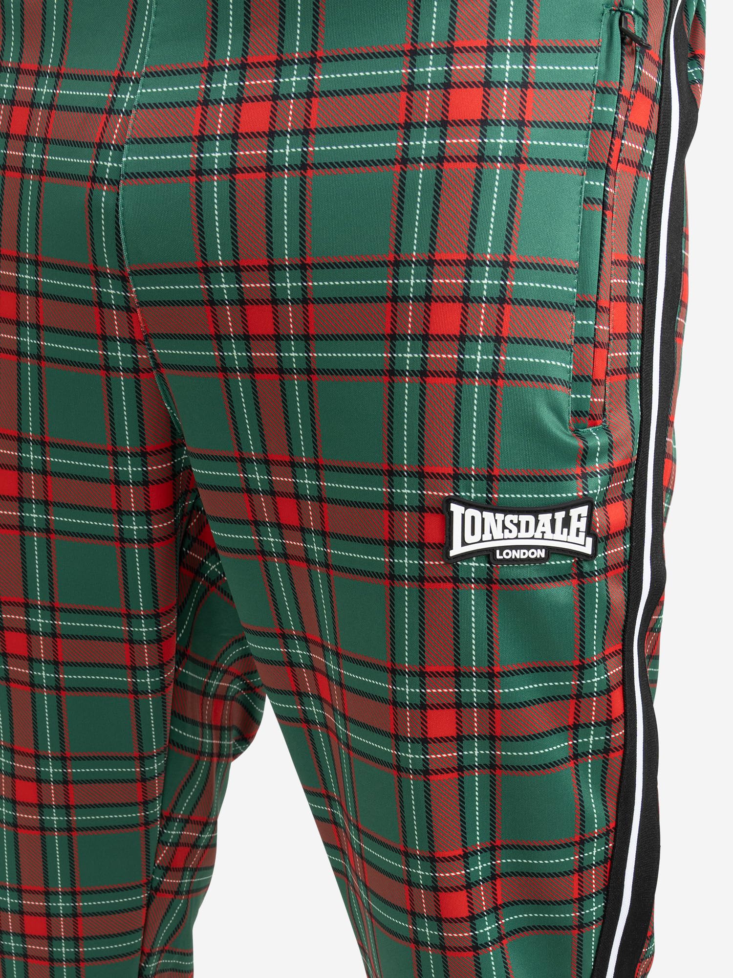 Lonsdale Męski dres treningowy wąski krój EDGWARE, zielony/czerwony/czarny/biały, L, zielony/czerwony/czarny/biały, L