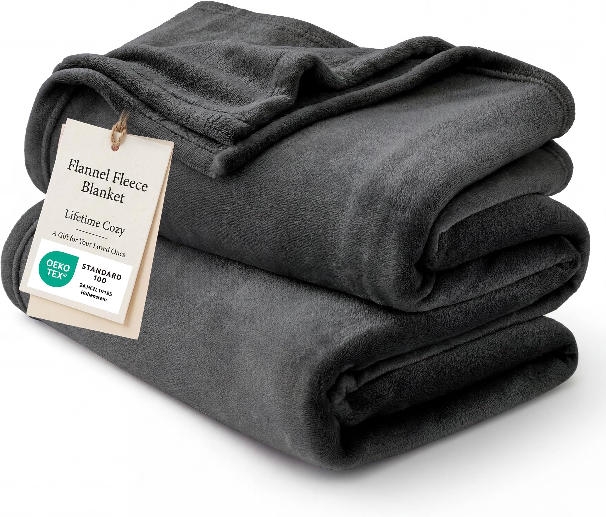 Bedsure GentleSoft Fleece Bed Blankets Full Size Charcoal - Soft Lightweight Plush Fuzzy Cozy Luxury Blanket Microfiber, 84x90 inches