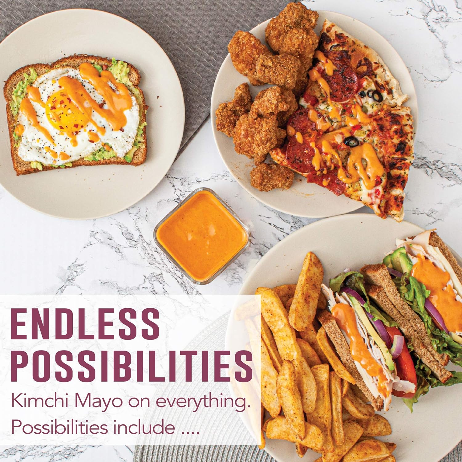 KPOP Foods Kimchi Mayo Sauce. Bold and Zesty Spicy Mayo in Convenient Squeeze Bottle. Low Heat. : Grocery & Gourmet Food