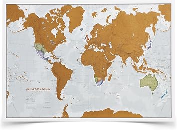 Scratch The World® Travel Map - Scratch Off World Map Poster + Bonus Europe Scratch - Maps International - 50 Years + of map Making - Most Detailed Map Gift