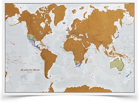 Scratch The World® Travel Map - Scratch Off World Map Poster + Bonus Europe Scratch - Maps International - 50 Years + of map Making - Most Detailed Map Gift