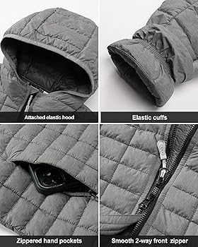 33,000ft Men's Thermolite Packable Hooded Quilted Puffer Jacket