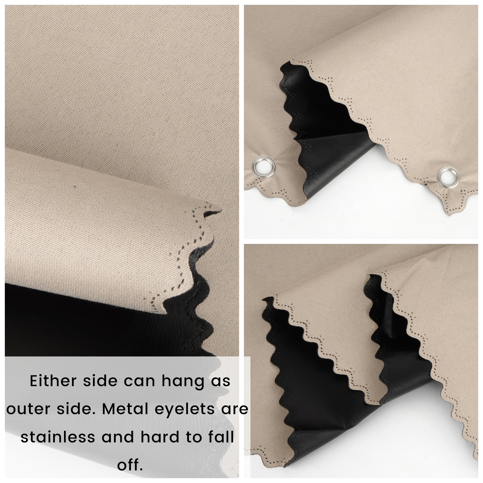 Aisi Bunk Bed Curtains Dorm Room Privacy Canopy Blackout Bunk Bed Drapes for Bottom Bunk Bed, Beige-2panels, 120 x 200 cm - Image 4