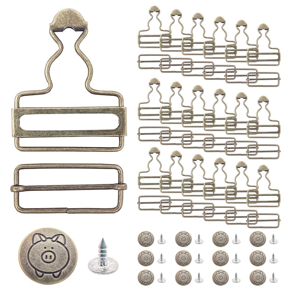 Hika　CLANE WAIST ADJUST OVERALLS　サイズ0 inheming 20 Sets Overall Buckle with 40 Sets Jean Buttons