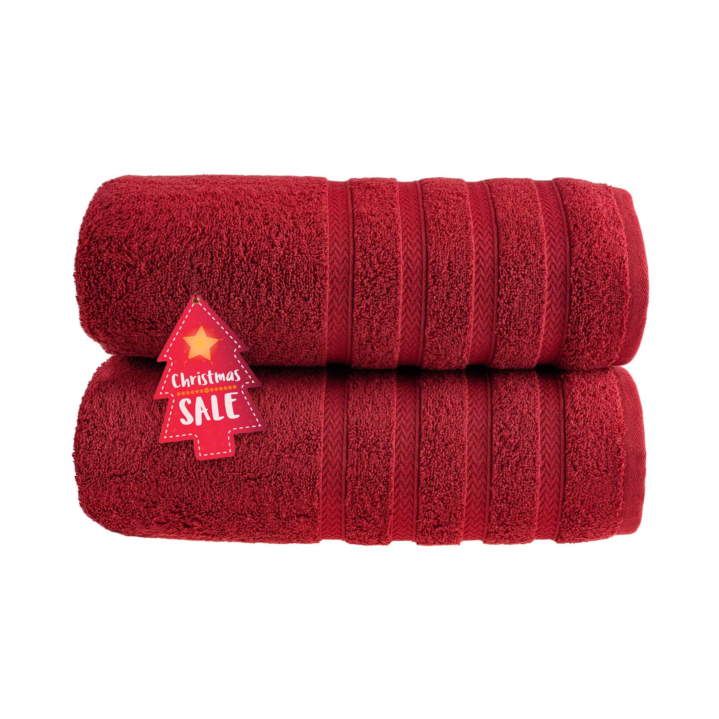 HYGGE Premium Turkish Cotton Bath Towel with Floral Jacquard 27" x 56" (Set of 4)