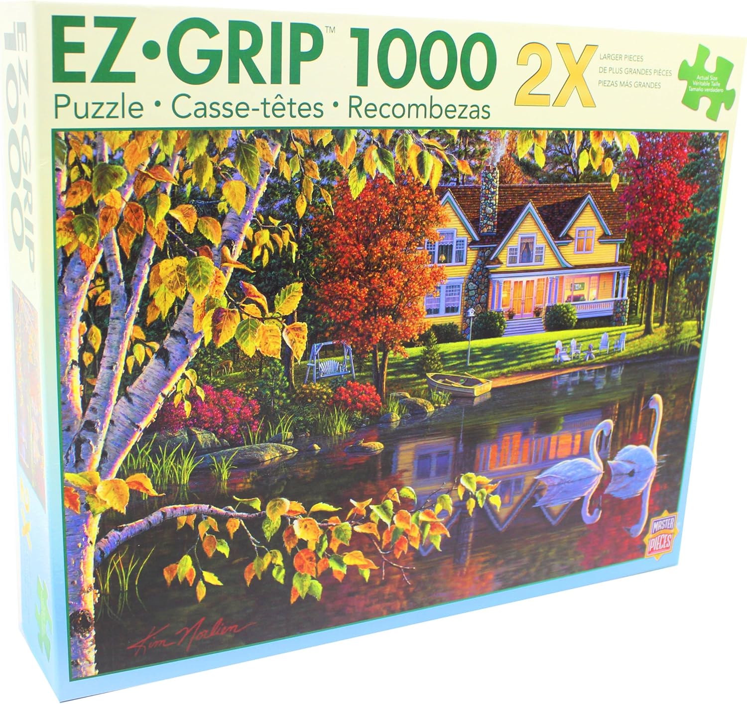 MasterPieces Autumn Reflections EZ Grip Jigsaw Puzzle, Art by Kim Norlien, 1000-Piece