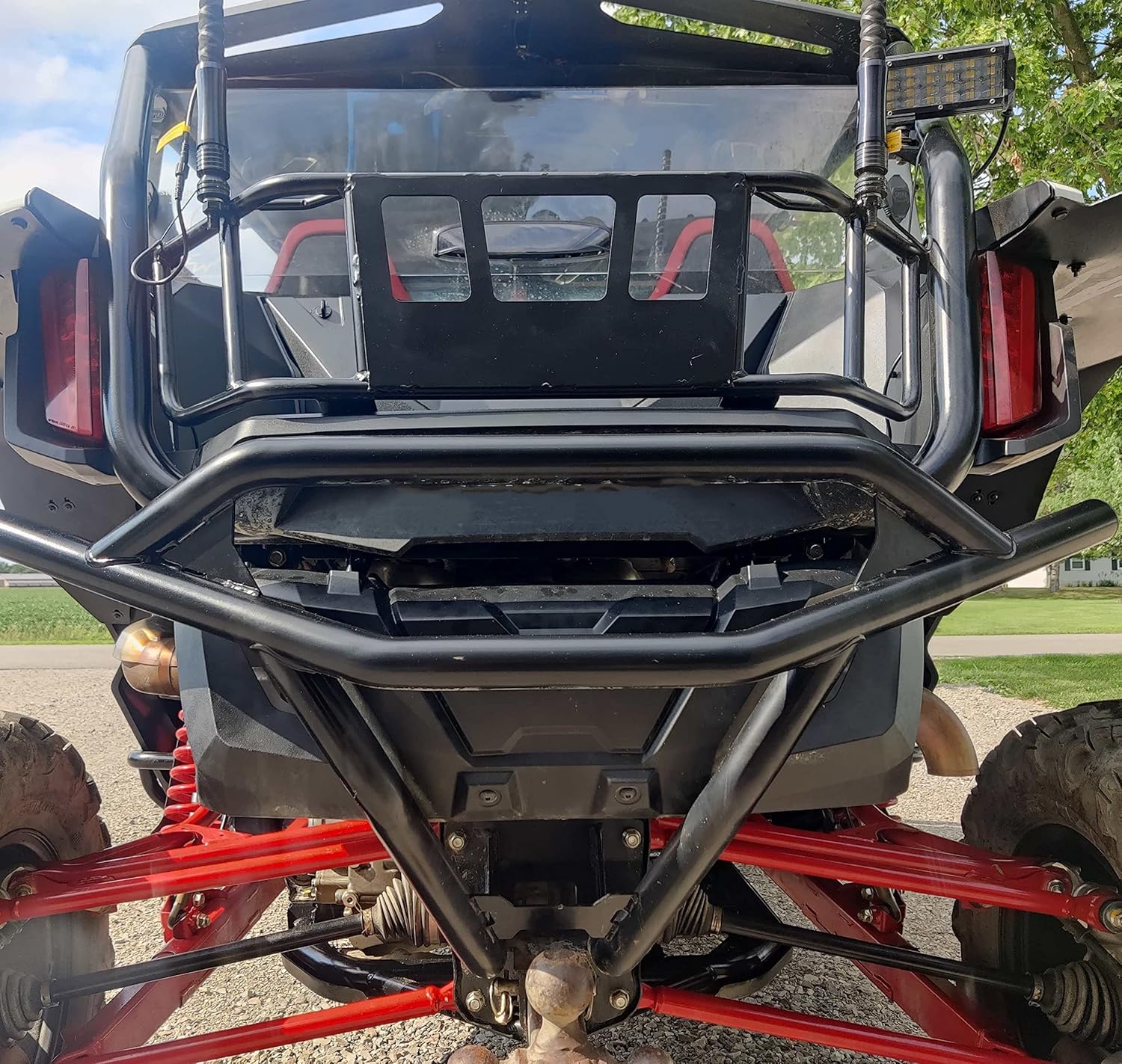 ECOTRIC Cargo Bed Tailgate Compatible with 2019-2024 Honda Talon 1000R Talon 1000X Talon 1000 X-4 Heavy Duty Steel Rear Bed Enclosure Rack