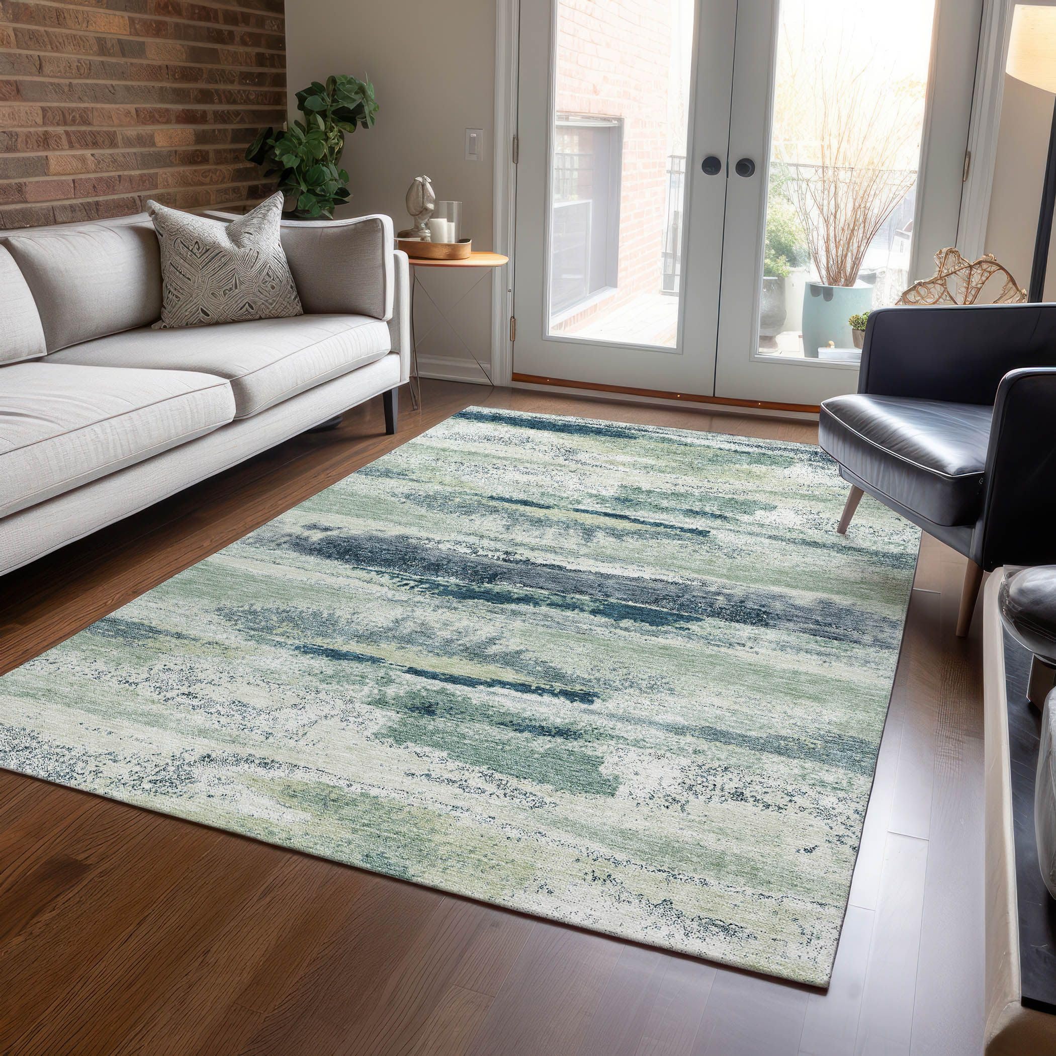 Addison Rugs Chantille ACN942 Mint 5' x 7'6" Indoor Outdoor Area Rug, Easy Clean, Machine Washable, Non Shedding, Bedroom, Entry, Living Room, Dining