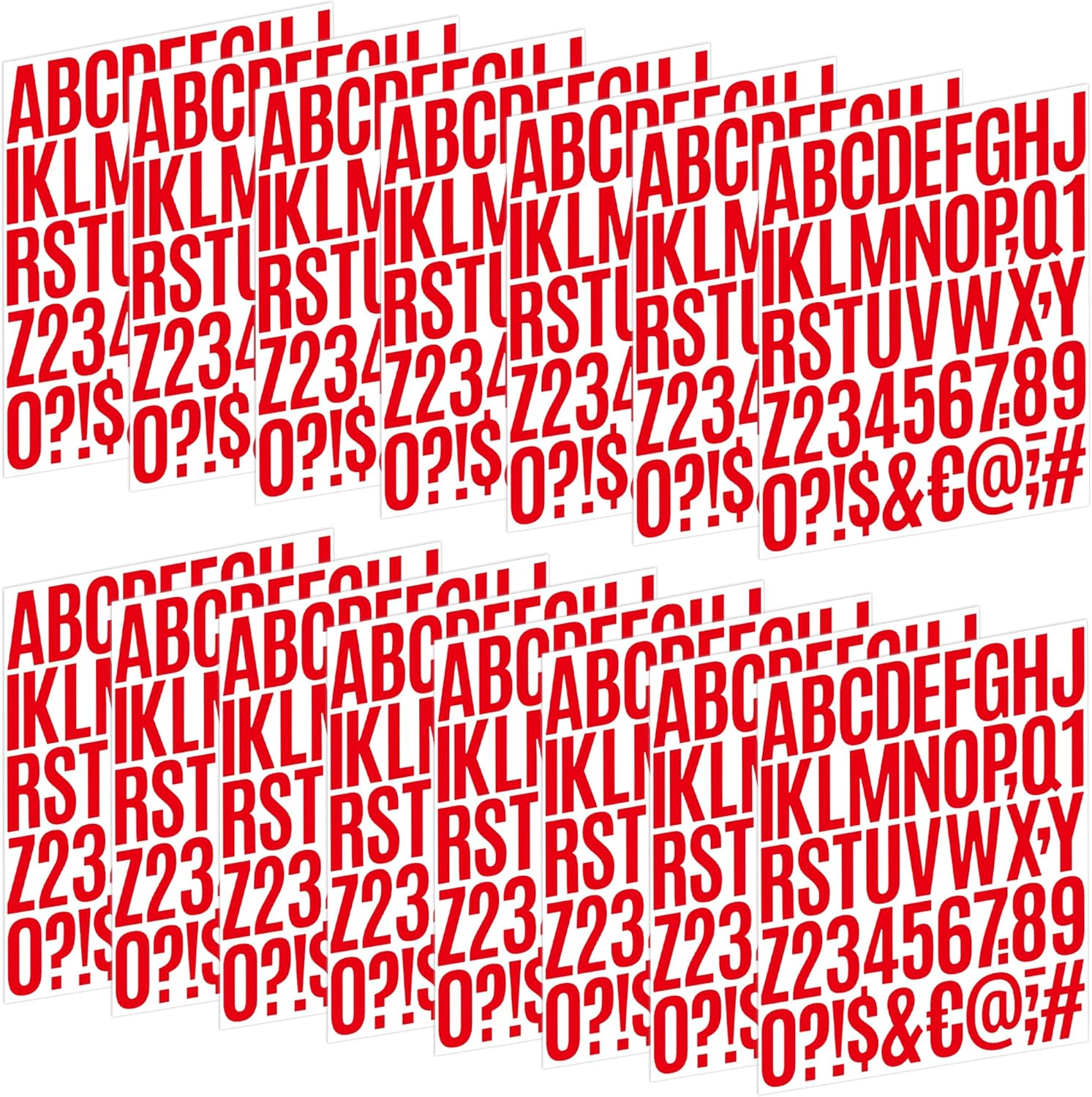 Letter Stickers 15 Sheets 750 PCS Alphabet Number Stickers 2 Inch Vinyl Self Adhesive Stick on Letters for Water Bottles Scrapbooking Cup Mailbox Crafts Bulletin Board Classroom Decor(Red)
