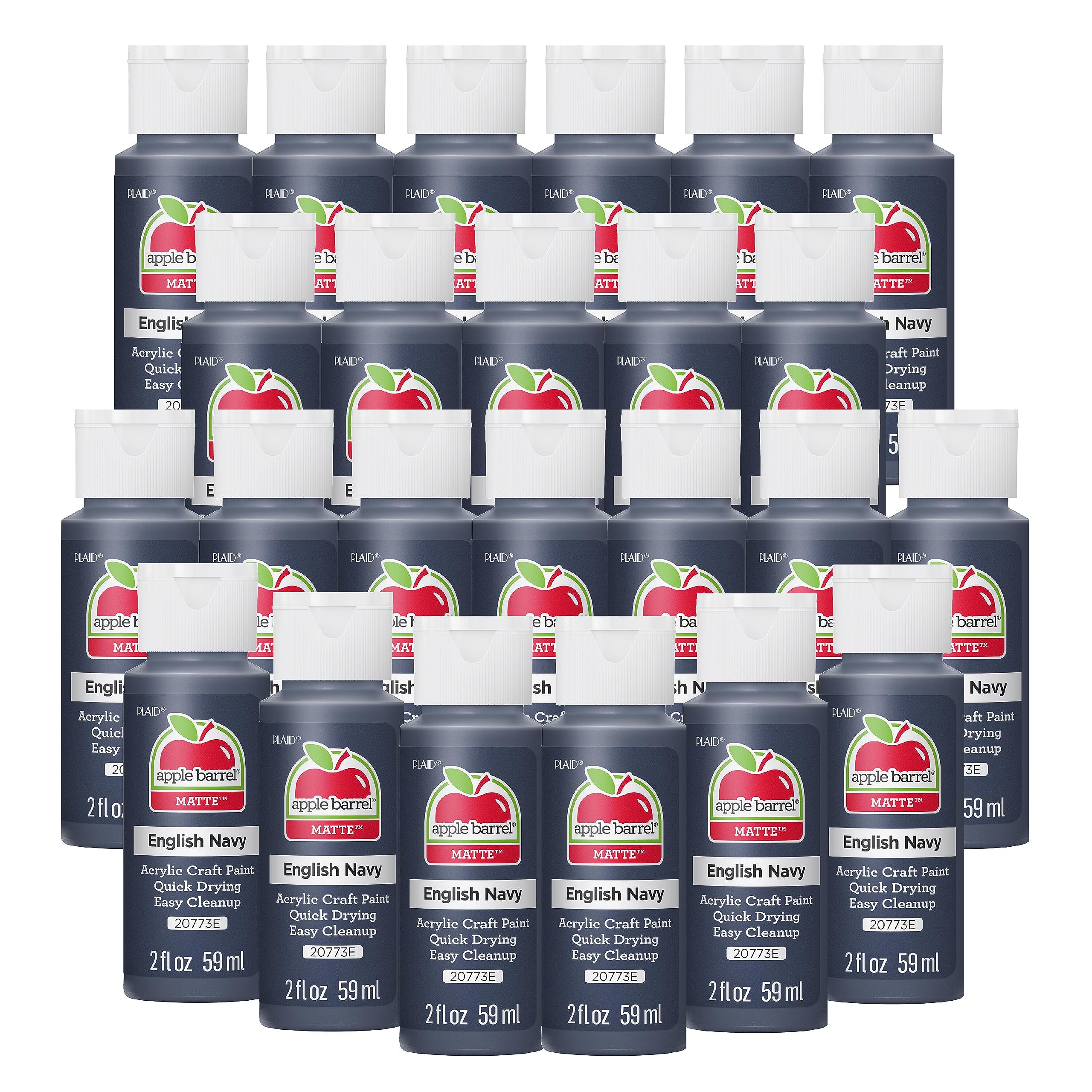 Apple Barrel Acrylic Paint in Assorted Colors, 2 Fl Oz (Pack of 24)