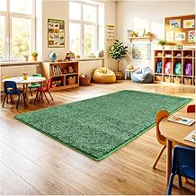 KOECKRITZ Soft & Colorful 6 x 9 Kids Classroom Area Rug Cozy Playroom Carpet for Nursery, Daycare & Preschool, Flammability Pill Test Passed Froggy