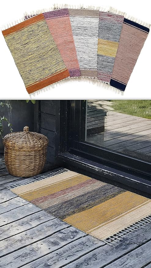 House2Home H2H Striped Traditional Door Mat (Multicolour, Cotton, 40X60Cm)