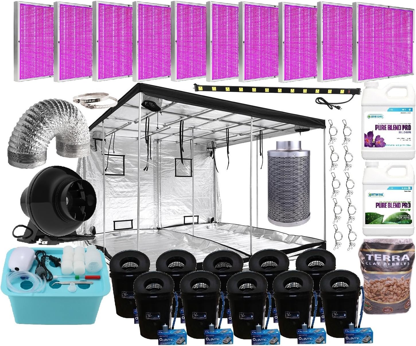 120 x 120 x 78 Inch Extra-Large Indoor Grow Kit Farm Equipment Bundle