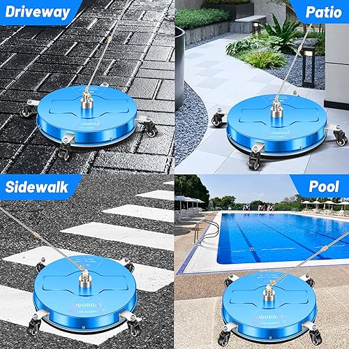 Miniatura 15 de PWS14G - Limpiador de superficies de hidrolavadora de 14 pulgadas con 4 ruedas, limpiador de superficies de acero inoxidable verde recubierto