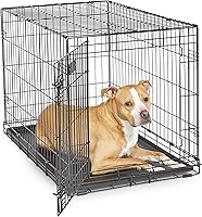MidWest iCrate 36-Inch Single Door Dog Crate for 41-70 lb Breeds - Folding, Leak-Proof Pan, Divider Panel, Secure Latches