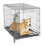36-Inch iCrate for Medium-Large Breeds, 41-70 lbs, Single Door Folding Dog Crate with Divider Panel, Leak-Proof Tray & Secure Latches, Portable, Durable & Easy to Assemble