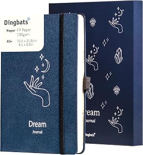 Dingbats Dream Journal: Guided Dream Diary Notebook for Symbols, Insights & Reflection | 100GSM Hardcover with Pen Loop, Pocket